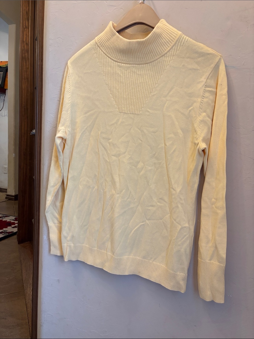 Westbound butter yellow high neck sweater! Large
